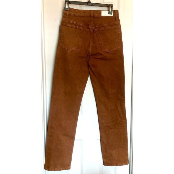 RE/DONE NWOT - L Sz 26 70’s Straight Leg Jeans in Washed Terracotta - Picture 16 of 16
